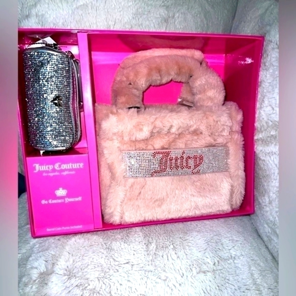 Juicy couture tote purse gift set *BABY PINK *Dusty blush*